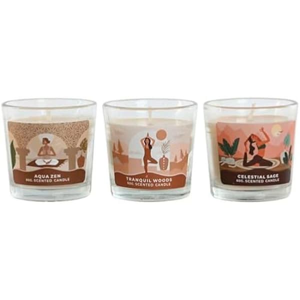 Doftljus - HOME ESPRIT - Set om 3 - Flerfärgat - 60 g - Modern design