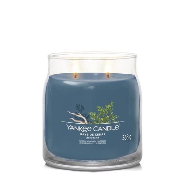 Bougie signatur cèdre marin medium modell - Yankee Candle 11,4 Blå