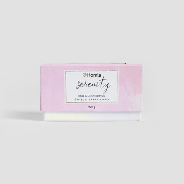 SERENITY ruusun ja pellavapuuvillan tuoksukynttilä 270 G