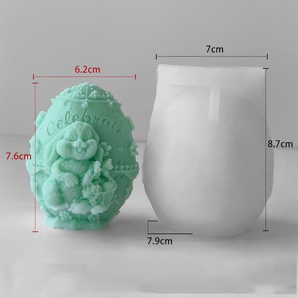 INF Pääsiäispupu kynttilämuotti silikonista DIY-käsitöihin Model 1
