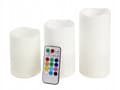 Miniatyrbillede 9 af 9: LED LYS 3 STK RGB STEARIN LYS + FJERNBETJENING