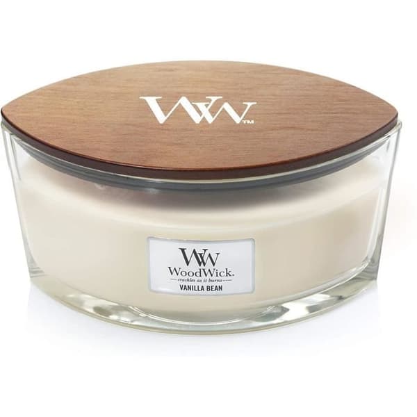 Woodwick Ellipse doftljus med knastrande veke, Vaniljstång, Brinntid upp till 50 timmar -