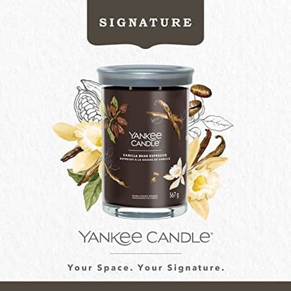 Doftljus - YANKEE CANDLE - Stor glasljus - Espresso med vanilj - Dubbel väge - Sojavax