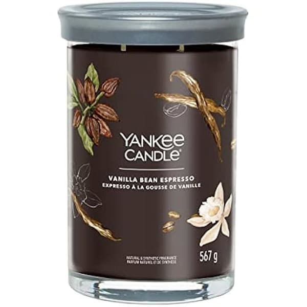Doftljus - YANKEE CANDLE - Stor glasljus - Espresso med vanilj - Dubbel väge - Sojavax
