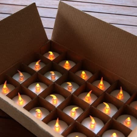 LED-ljus - Gult - Set om 24 - Flameffekt - Inomhus - Blandat