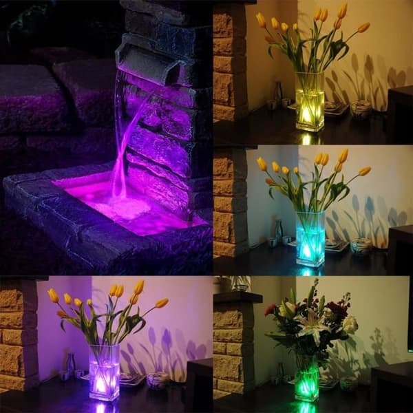 IPUIS dränkbara led-ljus - 12 st flerfärgade + enfärgade för bröllop, fest, födelsedag, pool