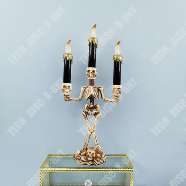 TD® Halloween Stående Ljusstake 3 Grenar Dekorativ Skalle Skalle Ben Kropp Skelett Fest LED Spöke Skräck Skräck Decoratio