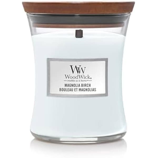 Doftljus - WOODWICK - Magnolia Björk - 275 g - Magnol Blommor - Skogsmoos