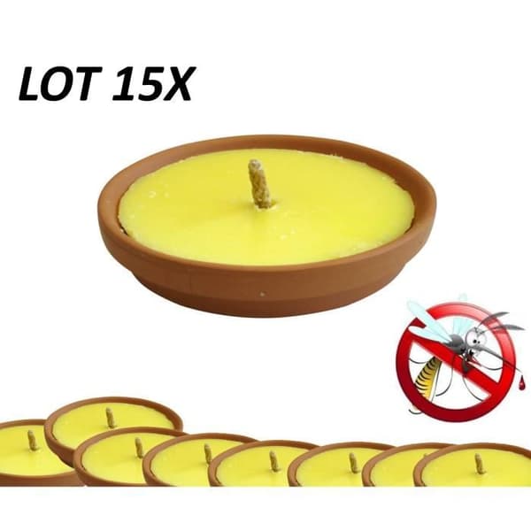 Parti 15 Citronella ljus / Doftljus Myggavvisande Ø16CM