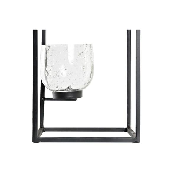 Ljusstakar DKD Home Decor Glas Svart Transparent 18 x 18 x 76 cm Järn