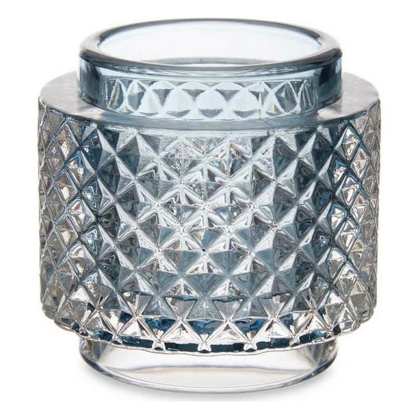 Ljusstakar Blå Glas (9 x 8,8 x 9 cm)