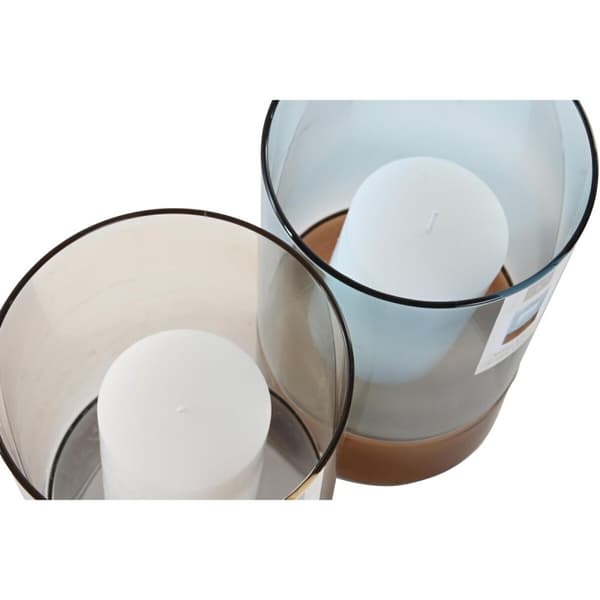 Ljusstakar DKD Home Decor Glas Dvobarvna Vax 13 x 13 x 21 cm (2 antal)