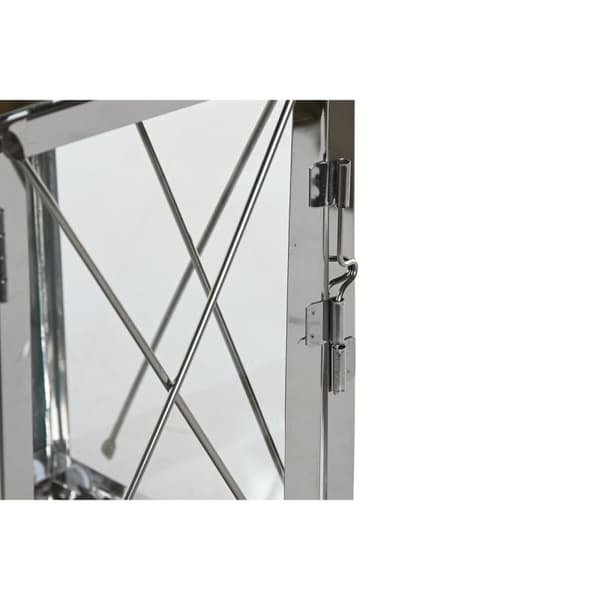 Gatlykta DKD Home Decor Glas Svart Stål 18 x 18 x 43 cm Modern Kromad