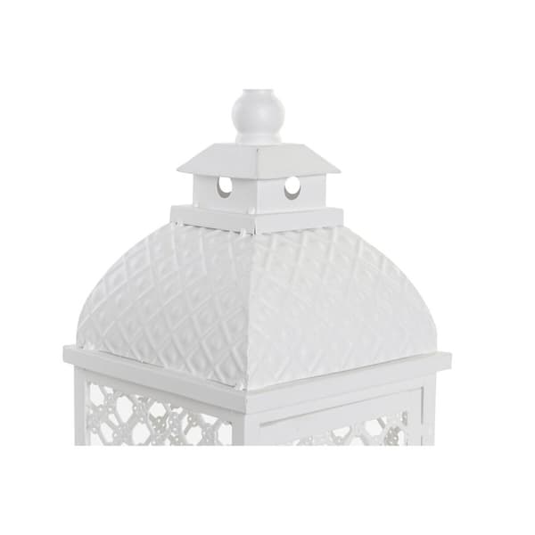 Gatlykta DKD Home Decor 24 x 24 x 74 cm Antikbehandlad Glas Metall Vit Arab