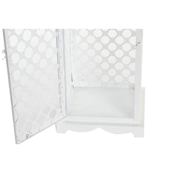 Gatlykta DKD Home Decor 24 x 24 x 74 cm Antikbehandlad Glas Metall Vit Arab