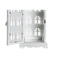 Miniatyrbild 4 av 5: Lykta DKD Home Decor Antikbehandlad Vit Grå Trä Glas Medelhavs 19 x 19 x 51 cm