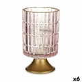 Miniatyrbild 1 av 2: LED-lykta Rosa Gyllene Glas 10,7 x 18 x 10,7 cm (6 antal)