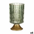 Miniatyrbild 1 av 2: LED-lykta Grön Gyllene Glas 10,7 x 18 x 10,7 cm (6 antal)