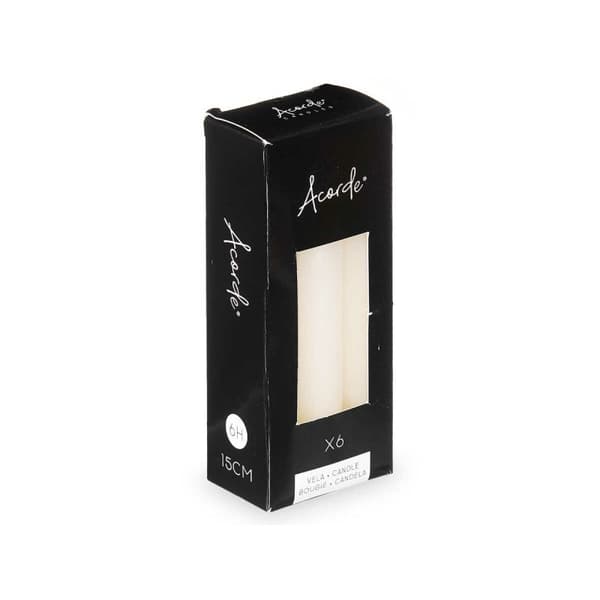 Set med levande ljus Acorde 123-B-AR Kräm 2 x 2 x 15 cm (12 antal)