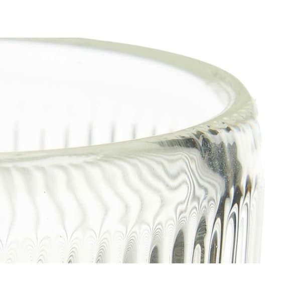 Ljusstakar Ränder Transparent Glas 7,5 x 7,8 x 7,5 cm (12 antal)