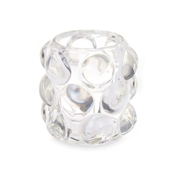 Ljusstakar Mikro-pärlor Transparent Glas 8,4 x 9 x 8,4 cm (12 antal)