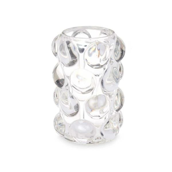 Ljusstakar Mikro-pärlor Transparent Glas 8,4 x 12,5 x 8,4 cm (12 antal)
