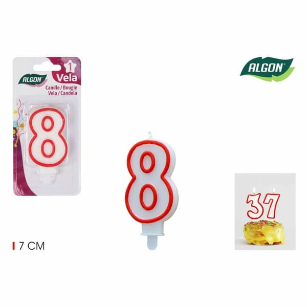 Set med levande ljus Algon Röd (36 antal)