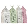 Miniatyrbild 2 av 3: Lykta Home ESPRIT Vit Grön Rosa Metall Aluminium Shabby Chic 13 x 13 x 43 cm (4 antal)