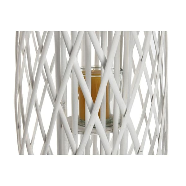 Ljusstakar Home ESPRIT Vit vide Glas 34 x 34 x 80 cm
