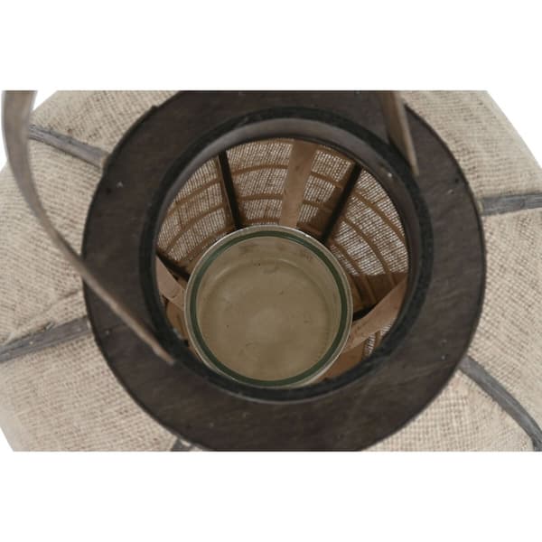 Ljusstakar Home ESPRIT Naturell Jute Bambu 37 x 37 x 70 cm