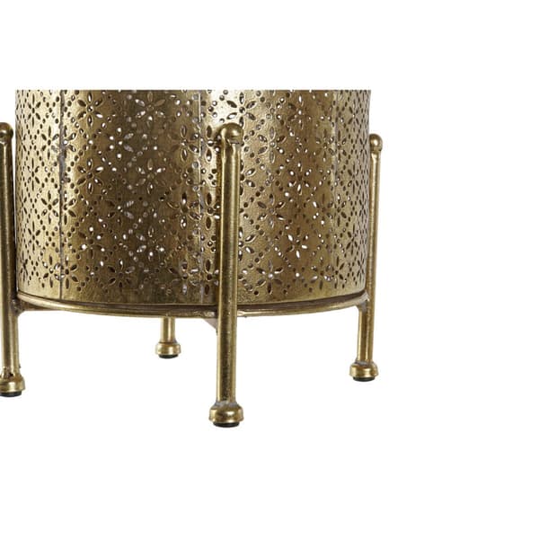 Ljusstakar Home ESPRIT Gyllene Metall Glas 19 x 19 x 24,5 cm
