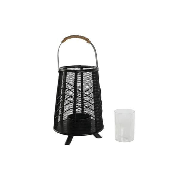 Ljusstakar Home ESPRIT Svart Metall 23 x 23 x 31,5 cm
