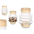 Miniatyrbild 3 av 3: Ljusstakar SG-29857 Transparent Naturell Glas Rattan 18 x 24 x 18 cm (6 antal)