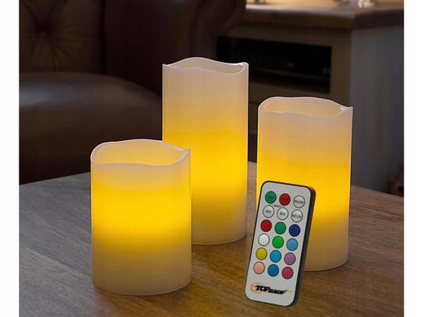 LED-ljus Dekorativa fjärrstyrda färgglada ljus dekoration 3 delar