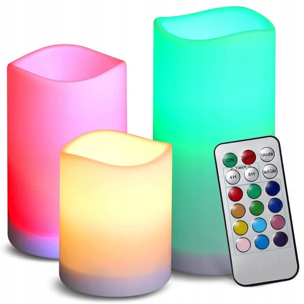 LED-ljus Dekorativa fjärrstyrda färgglada ljus dekoration 3 delar