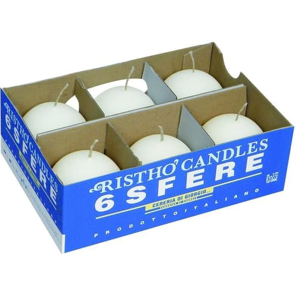 Bougies Boule - Cereria de Giorgio - Risthò - Cire Blanc - 6 enheter - 6 cm i diameter