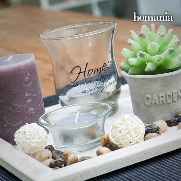 Homania Centerpiece - Ljus & Trädgård - Keramiska ljushållare - Vit, lila och grön