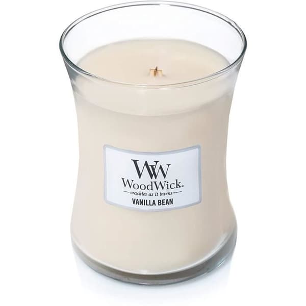 Woodwick medelstor doftljus i burk med knastrande veke, Vaniljstång, Brinntid upp till 60'