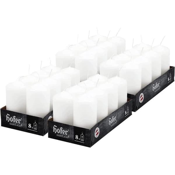 Pelarbougies Cylindriska - Hofer - 32-pack - 12 timmar - 4,5 x 9 cm - Doftfria