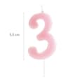 Miniatyrbild 3 av 4: Bougie (ej födelsedag) Dekora - 345419 - Födelsedagsljus Nummer Comic Rosa - Ljus Nummer 3