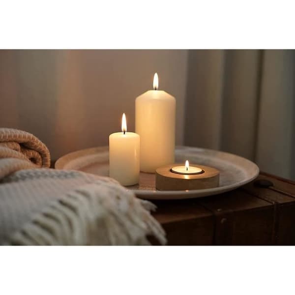 Hofer Large Pillar Candle - 10x20cm - Dekorativt, elfenbensfärgat - 110 brinntimmar - Inget dropp, ingen rök