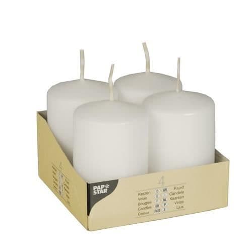 Cylindriska ljus Ø 50 mm · 80 mm vita