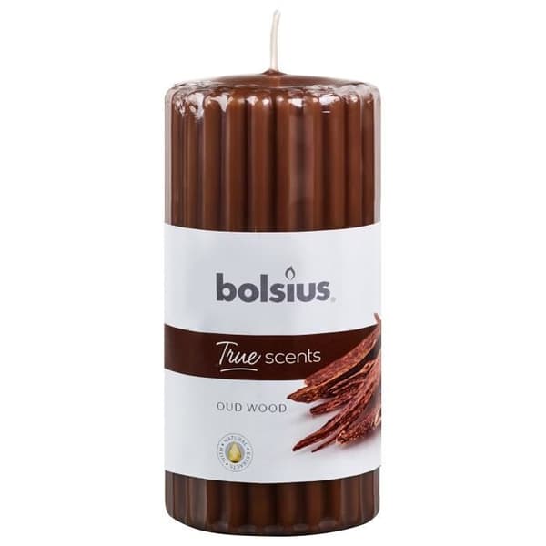 Doftljus - Bolsius - True Scents - Gammalt trä - 12 cm - Brun - 33 timmars brinntid
