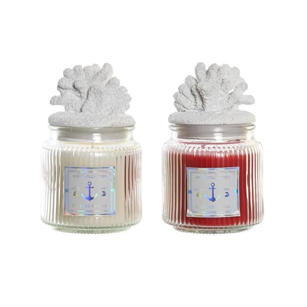 Tuoksukynttilä DKD Home Decor Koralli Välimeren 430 g (2 osaa)