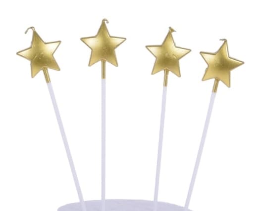 Kagelys STJERNER GULD 4 stk.