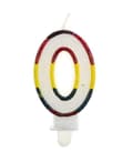 Miniatyrbild 1 av 2: Födelsedagsljus nummer "0" - REGNBÅGE MED KANT