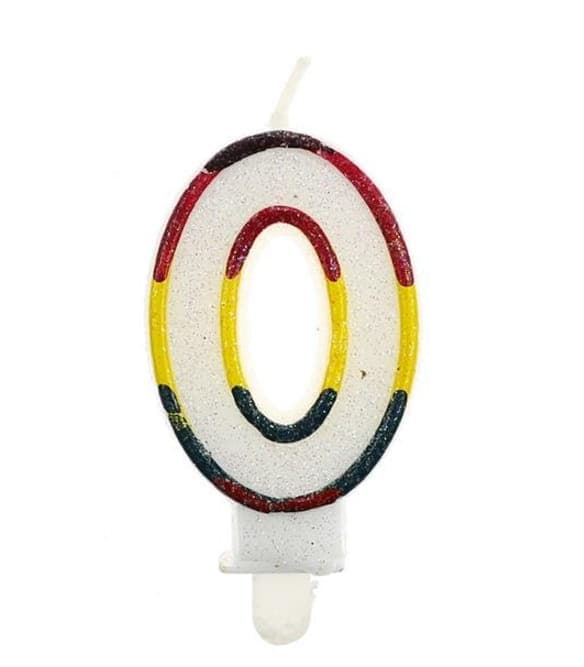 Födelsedagsljus nummer "0" - REGNBÅGE MED KANT