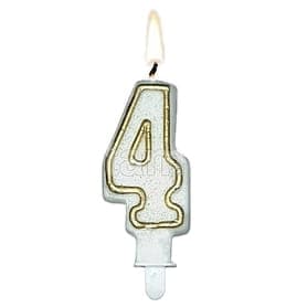 Ljus nummer "4" med guldkant