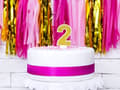 Miniatyrbillede 2 af 2: Lys nummer "2" Guldglimmer
