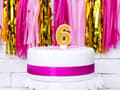 Miniatyrbild 2 av 2: Ljus nummer "6" Guldglitter